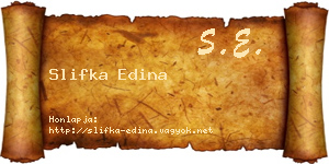 Slifka Edina névjegykártya